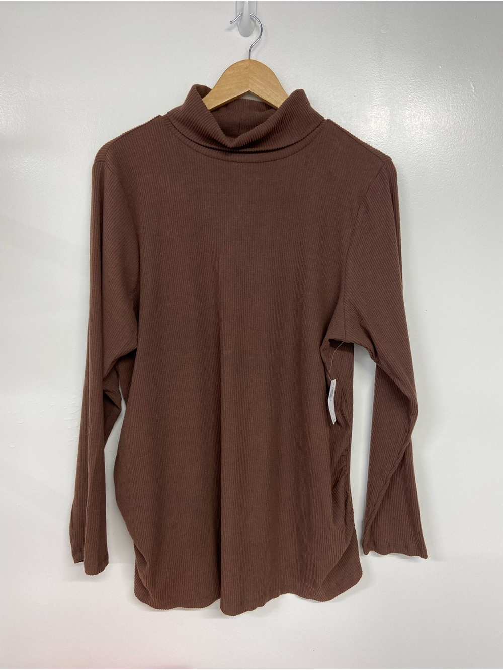 Old Navy Maternity Brown Ribbed Turtleneck Long Sleeve Top Size XXL